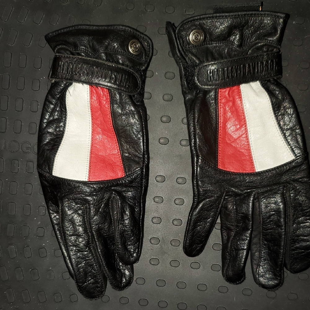 Harley-Davidson Black and Red Riding Gloves